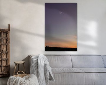 Mondsichel bei Sonnenuntergang von Robin van Steen