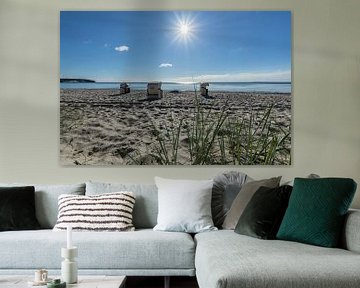 Strandkörbe im Sonnenlicht, Naturstrand Lobbe von GH Foto & Artdesign