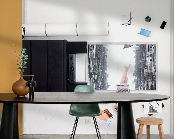 Voorbeeld van het werk in een kamer