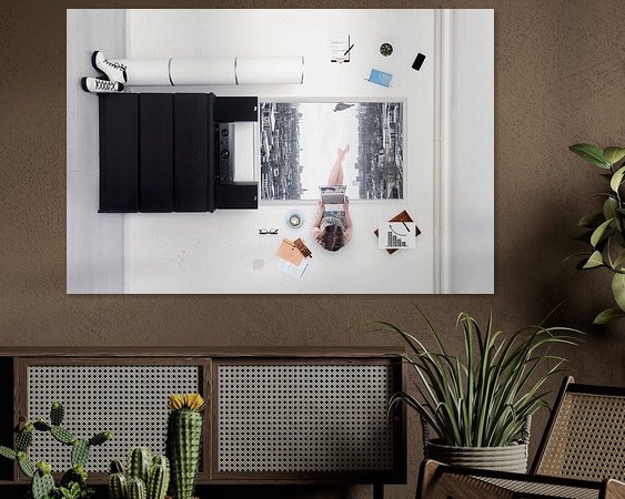 Voorbeeld van het werk in een kamer