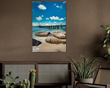 Dream beach with rocks in asia by Bernd Hartner