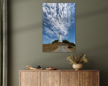 Schäfchenwolken über dem Leuchtturm "Am Dornbusch" auf Hiddensee von GH Foto & Artdesign