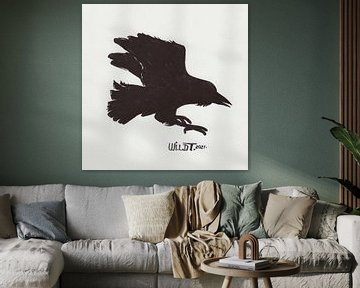 Silhouette d'un corbeau volant