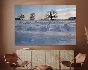 Schneeverwehungen bei Neukamp, Putbus, Insel Rügen von GH Foto & Artdesign