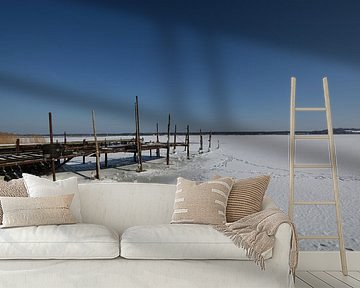 zugefrorene See im Fischerhafen Klein Zicker