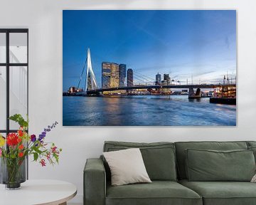 Skyline mit der Erasmusbrücke in Rotterdam von Peter de Kievith Fotografie