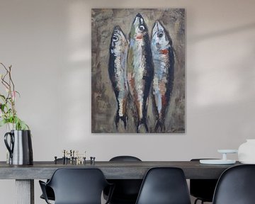 Le trois sardines taupe van Mieke Daenen