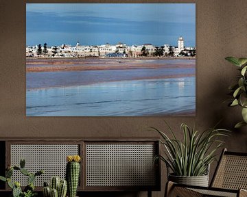Skyline en strand van Essaouira in Marokko van Peter de Kievith Fotografie