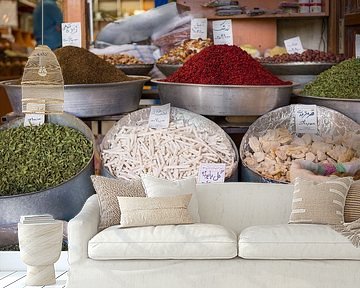 Herbs and spices in the bazaar of Kerman, Iran by Teun Janssen