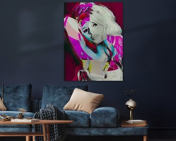 Collage Bardot roze van Joost Hogervorst