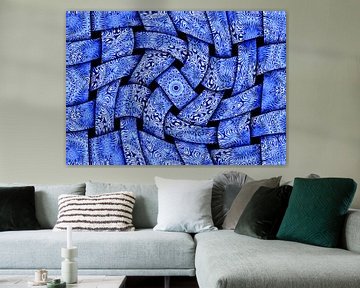 Waving Weaves in Blue (Gewoven Golven in Blauw) van Caroline Lichthart