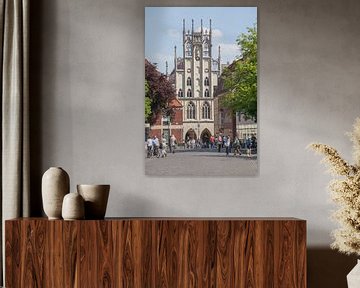 Rathaus Blick vom Domplatz , Münster in Westfalen, Nordrhein-Westfalen,  Deutschland, Europa