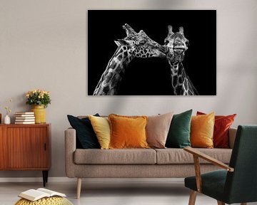 Romantische Giraffen in Schwarz und Weiß von Chihong