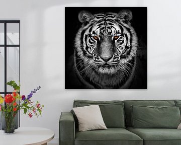 Porträt eines ernst dreinblickenden Tigers von Chihong