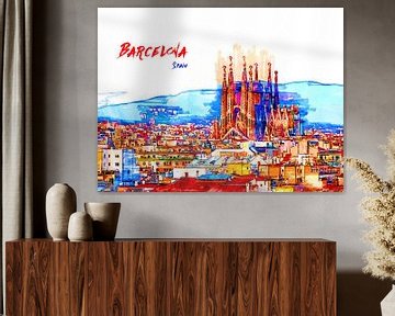 Barcelona van Printed Artings