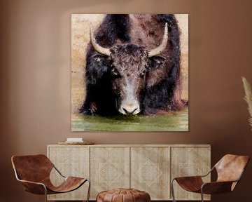 Portrait d'un yak (peinture) sur Art by Jeronimo
