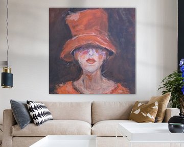 Chapeau orange van Mieke Daenen