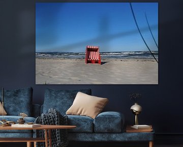rood-wit gestreepte strandstoel in Prora van GH Foto & Artdesign