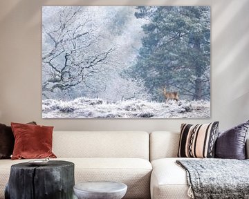Reebok in een winters landschap van Lars Korzelius