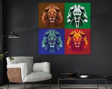 Lion in four colours