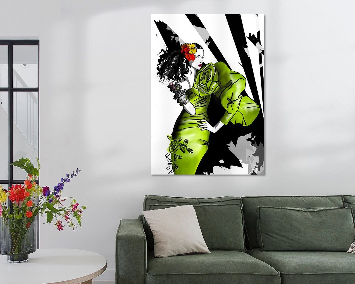 Voorbeeld van het werk in een kamer