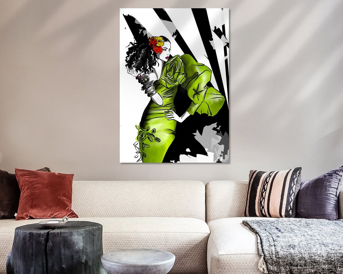 Voorbeeld van het werk in een kamer