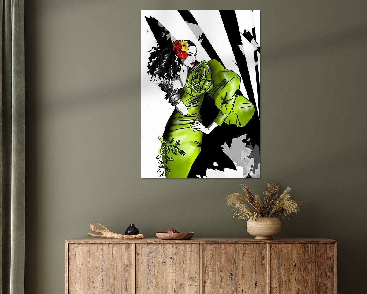 Voorbeeld van het werk in een kamer
