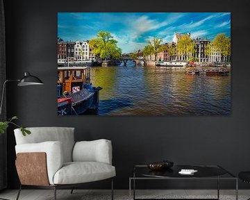 Boats on the Amstel in Amsterdam by Rietje Bulthuis