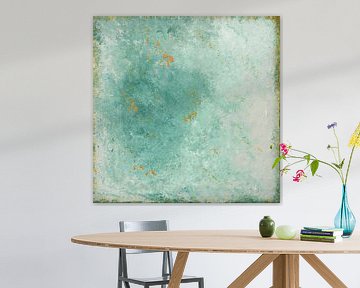 Abstract turquoise, roest textuur van Joske Kempink