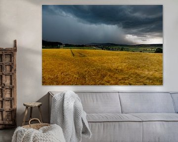 Herleshausen in a summer thunderstorm by Roland Brack