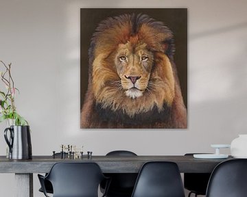 Koning leeuw schilderij