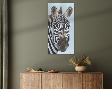 Zebra portret schilderij