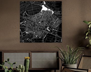 Zoetermeer Stadskaart | Zwart | Vierkant of als Wandcirkel van WereldkaartenShop