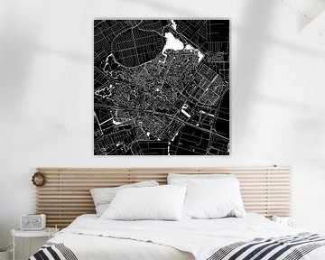 Plan de la ville de Zoetermeer | noir | carré ou en cercle mural