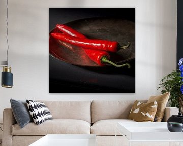 Silver plated chillies by Marian Waanders