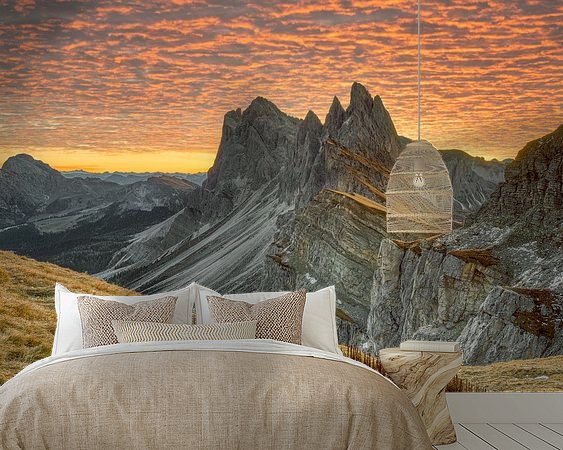 Voorbeeld van het werk in een kamer