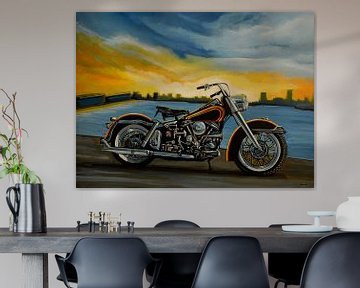 Harley Davidson Duo Glide Gemälde von Paul Meijering