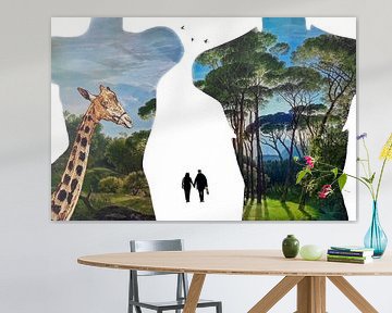 Paradise shopping (contour avec girafe et peinture) sur Ruben van Gogh - smartphoneart