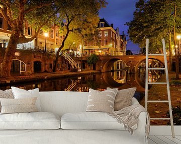 Oudegracht in Utrecht mit Gaardbrug von Donker Utrecht