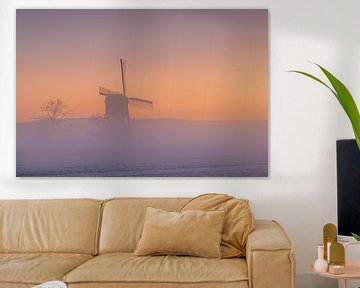 Niederländische Polderlandschaft bei Sonnenaufgang von Original Mostert Photography