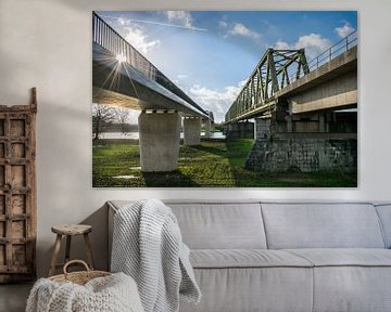 Railway bridge and cycle bridge "De Maasover" near Mook and Katwijk by Patrick Verhoef