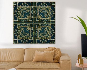 Art Deco Tile Green Gold by Andrea Haase