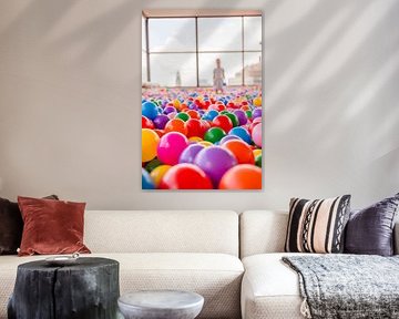 Child playing in ball pit