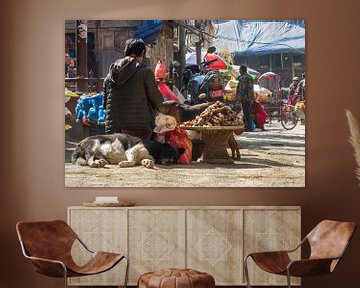 Op de markt in Thamel Kathmandu