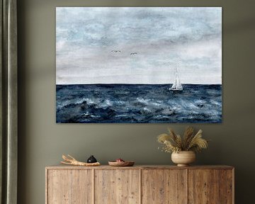 Segelboot auf dem Meer von Sandra Steinke