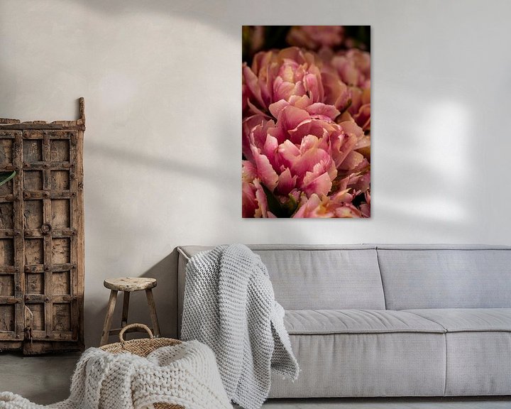 Sfeerimpressie: dubbelbloemige roze tulp in de keukenhof van Margriet Hulsker