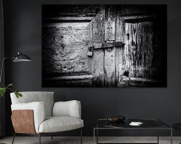 Crete | Old wooden Greek door in Black and White | Travel photography