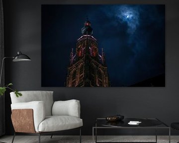 Große Kirche in Breda bei Mondlicht - Landschaft von Jesper Stegers