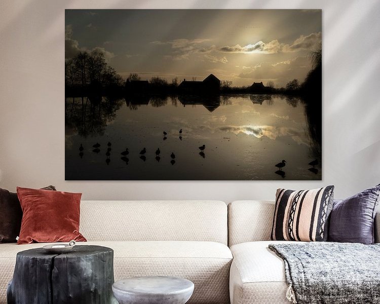 Voorbeeld van het werk in een kamer