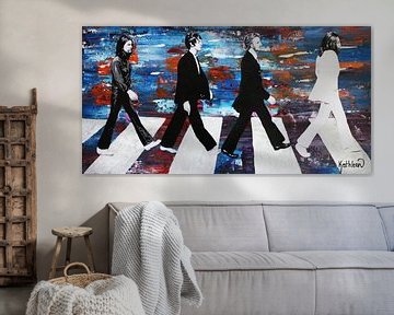 De Beatles Blauw van Kathleen Artist Fine Art